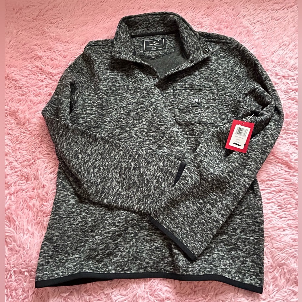 Kimes Ranch NWT Men's Black and Gray Zip Up Sweater